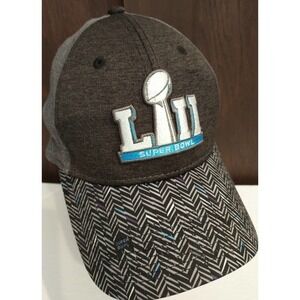 Men's New Era 39THIRTY NFL Super Bowl LII Small/Medium Flex Fit Hat Gray Black
